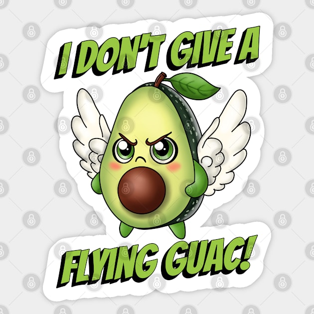 Flying Guacamole Pun Sticker by H. R. Sinclair